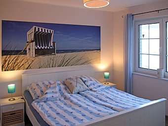 Das Schlafzimmer im Erdgeschoss - liegen wie am Strand